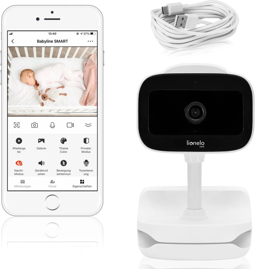 Lionelo Babyline Go White Draadloze Babyfoon