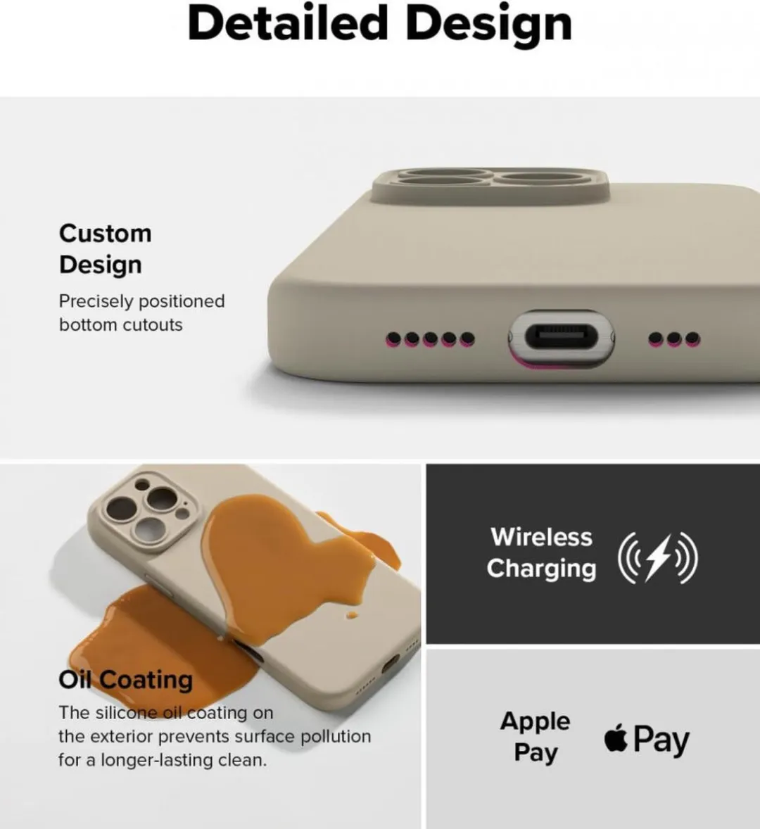 Ringke Silicone MagSafe Hoesje iPhone 16 Pro - Beige/Grijs