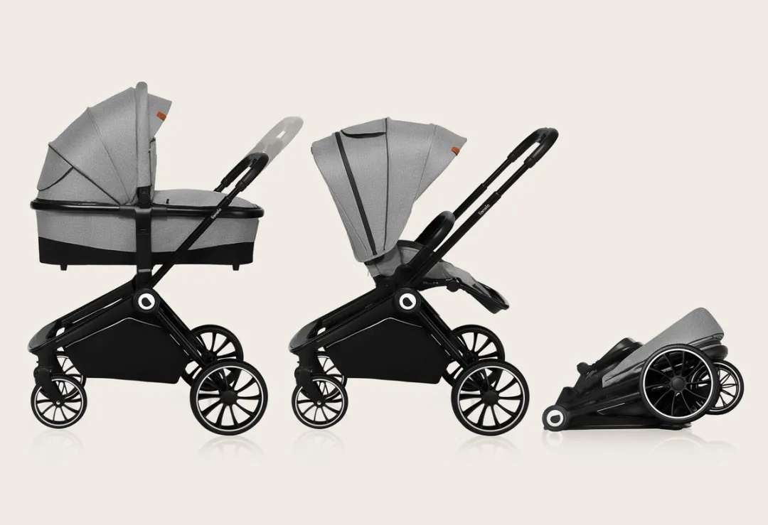 Lionelo Mika 2-in-1 Kinderwagen - Reiswieg + Buggy Grijs