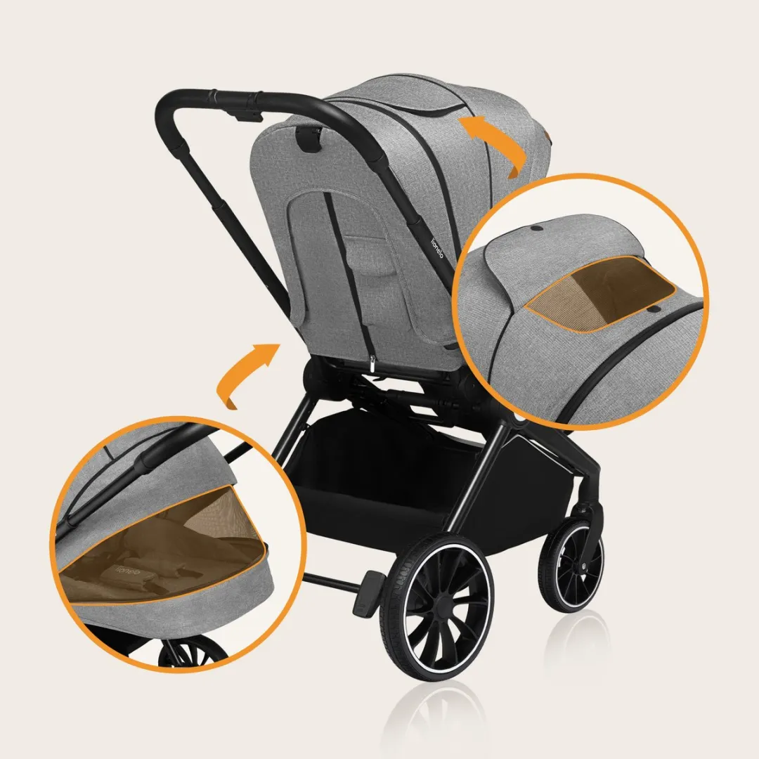 Lionelo Mika 2-in-1 Kinderwagen - Reiswieg + Buggy Grijs