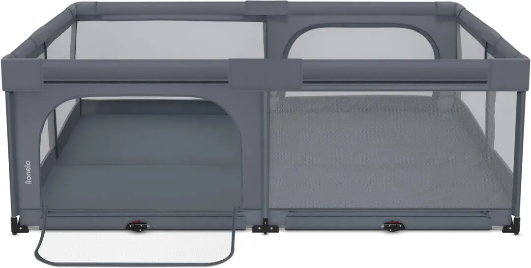 Lionelo Florence Easy Fold XL – Grondbox / Baby Box 180×200 cm – Extra Grote Box - Snel Opvouwbaar Zonder Montage – Speelbox met Zijopeningen met Rits – Ademend Gaas – Compact Op te Bergen – Inclusief Draagtas