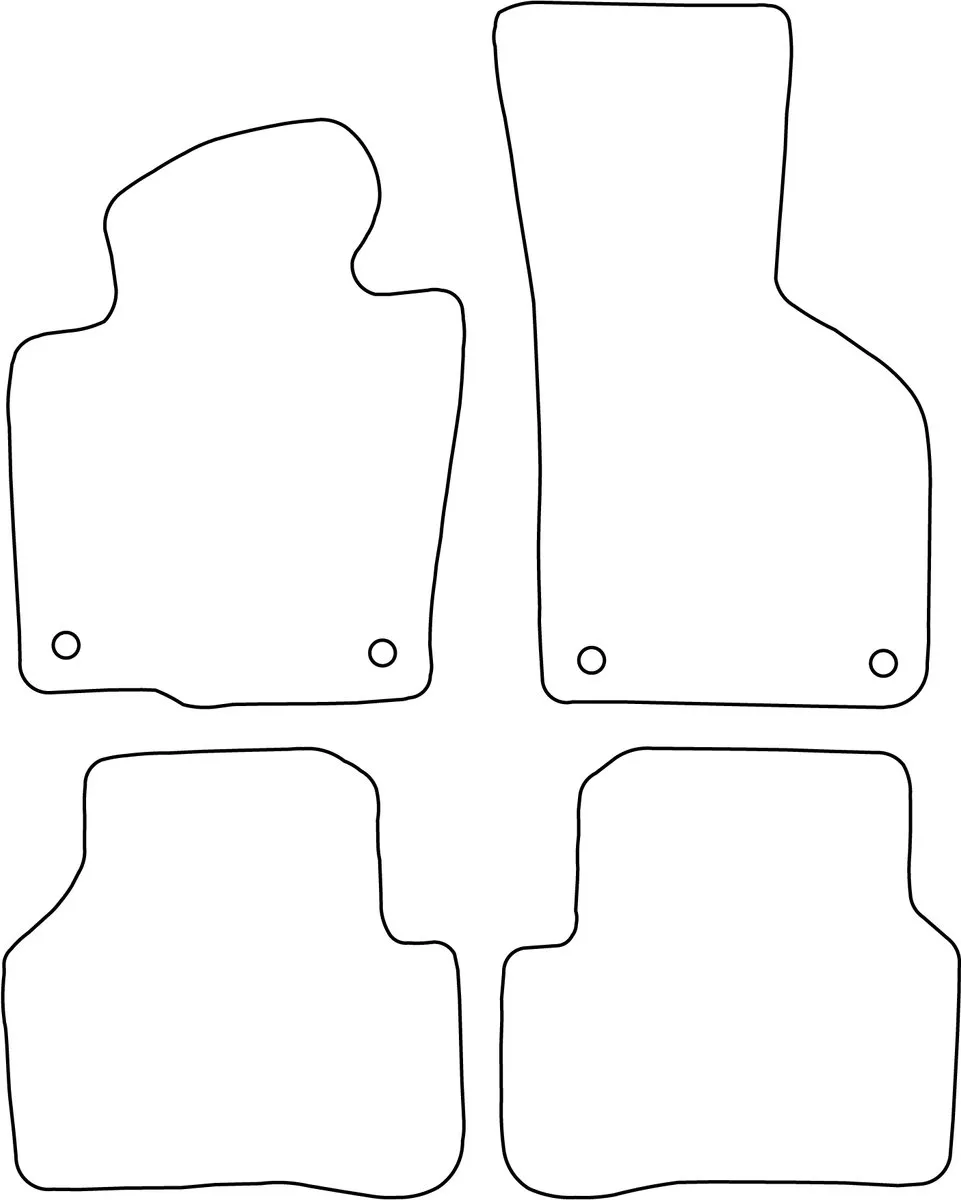 Volkswagen Passat B7 Velours Vloermatten - 4 Stuks Zwart