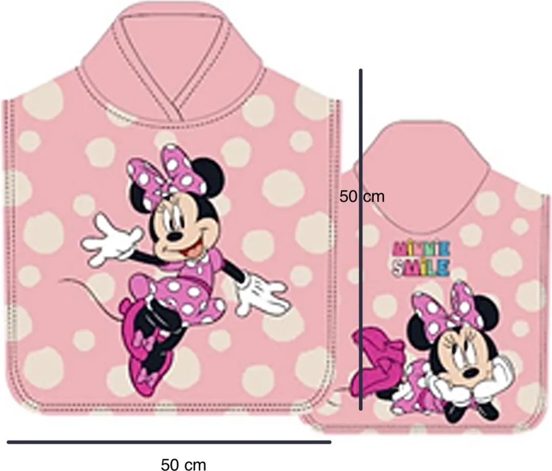 Disney Minnie Mouse Badponcho - Roze - 50x100cm
