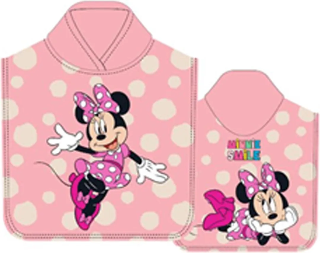 Disney Minnie Mouse Badponcho - Roze - 50x100cm