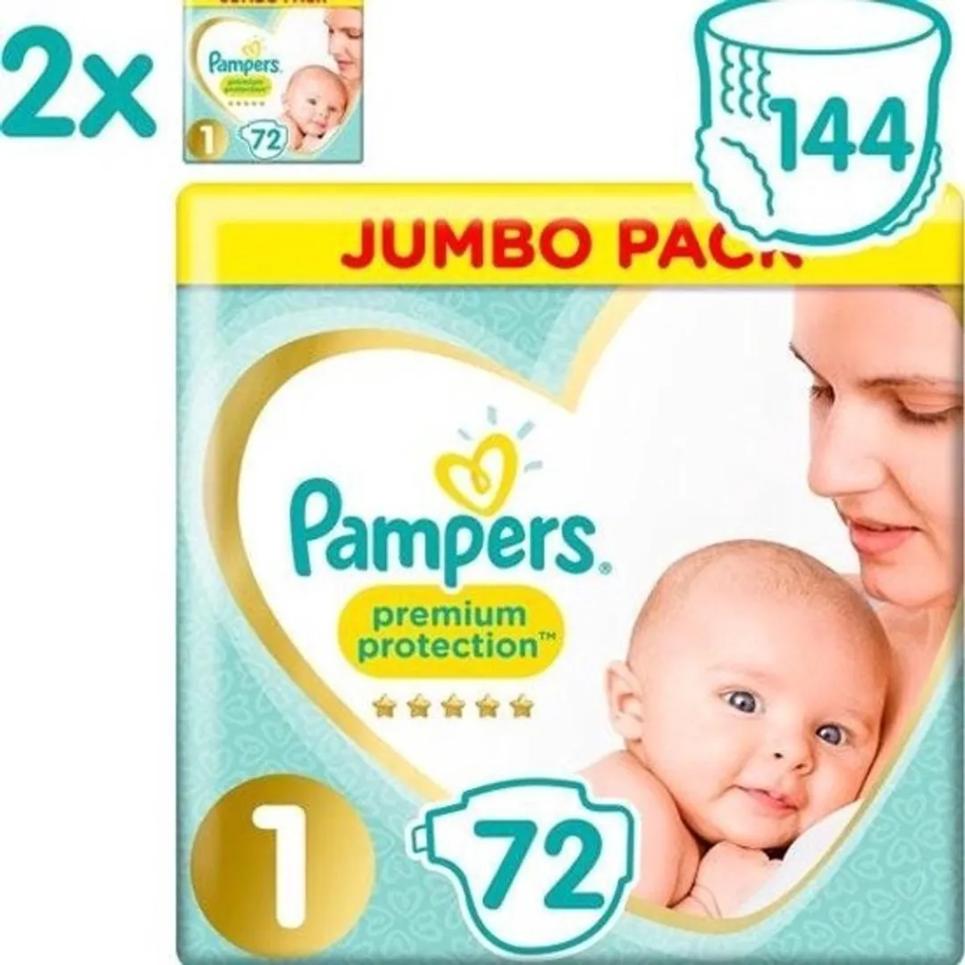 Pampers Premium Protection Luiers Maat 1 144 Stuks
