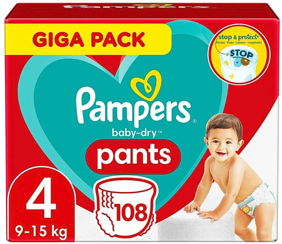 Pampers Baby-Dry Pants Maat 4 - 216 Stuks (2x108) - Comfort Fit