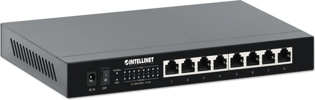 Intellinet 561938 8-Poorts 2.5G PoE+ Switch - 100W - Zwart