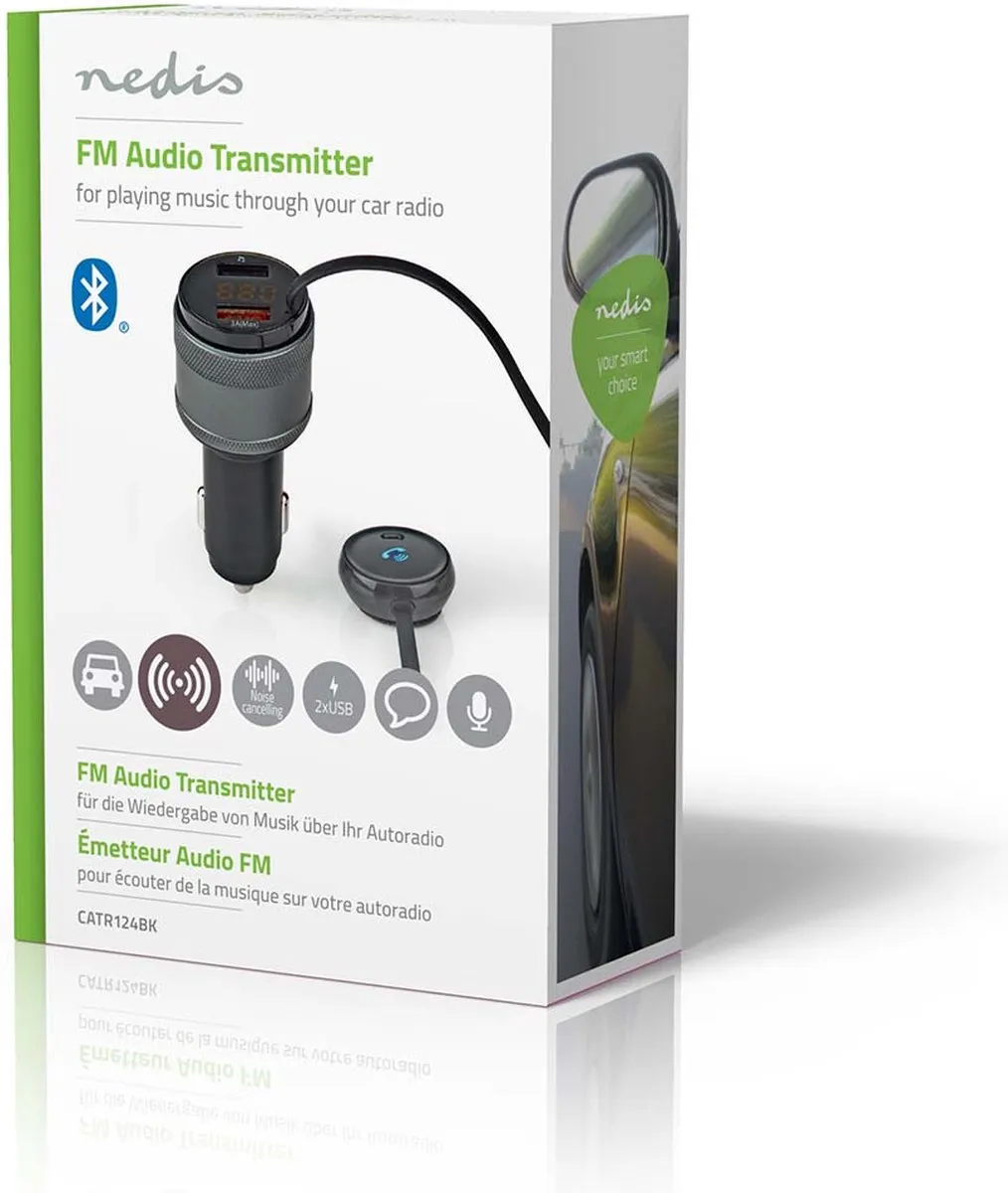 Nedis FM-Audiotransmitter Auto Handsfree Zwart