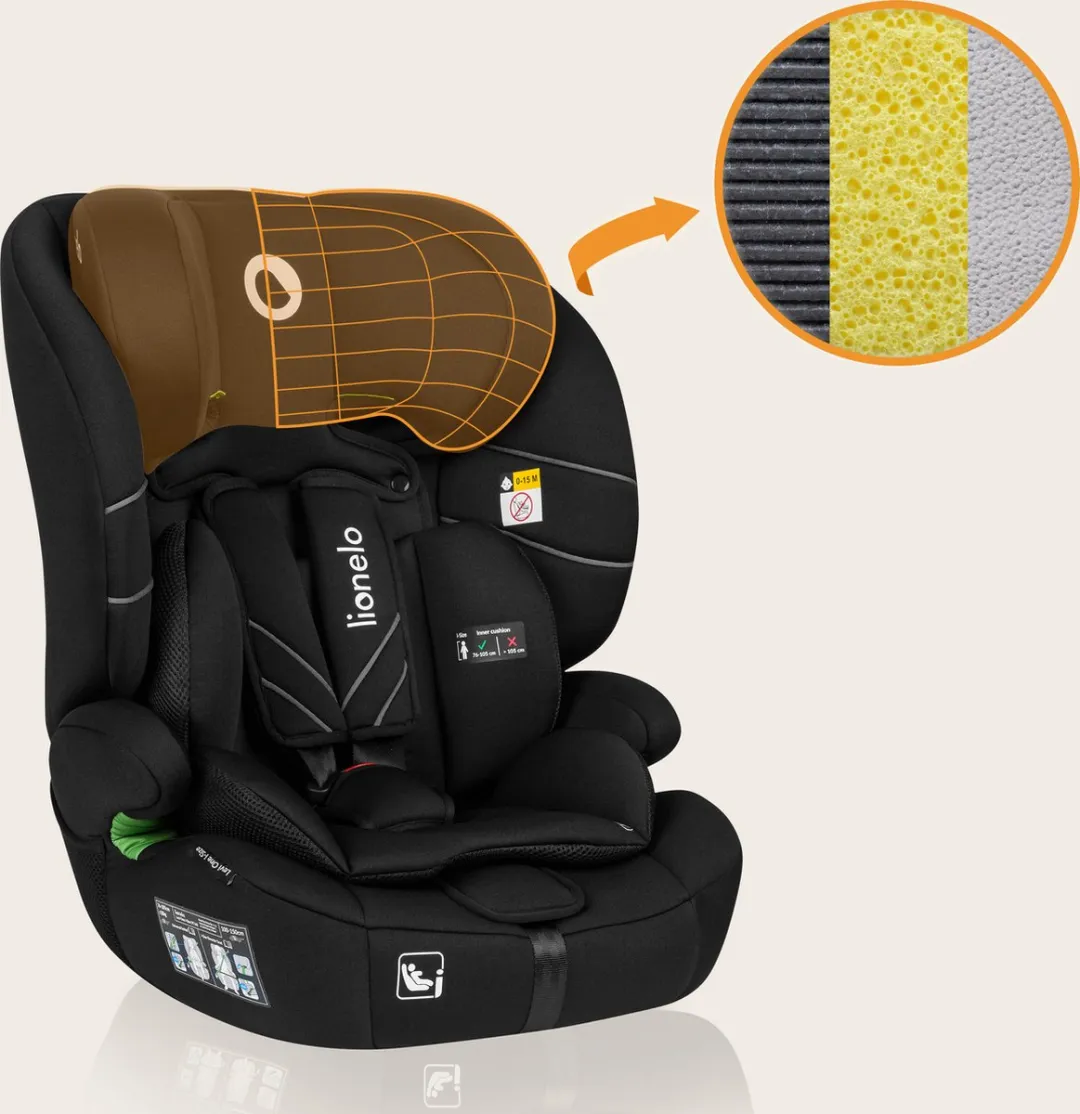 Lionelo Levi Autostoel - 1,5-12 jaar (76-150 cm) - Grijs