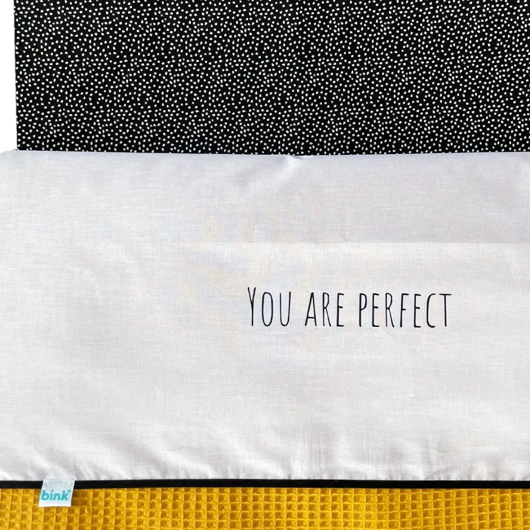 BINK Bedding You are Perfect Ledikantlaken 100x150cm - Zwart/Wit