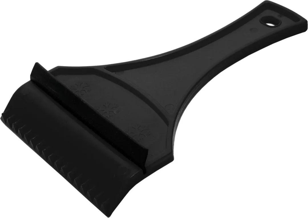 Functionele ijskrabber met rubberen trekker zwart van 18 cm met ruiten ontdooier spray set - autoramen met vorst