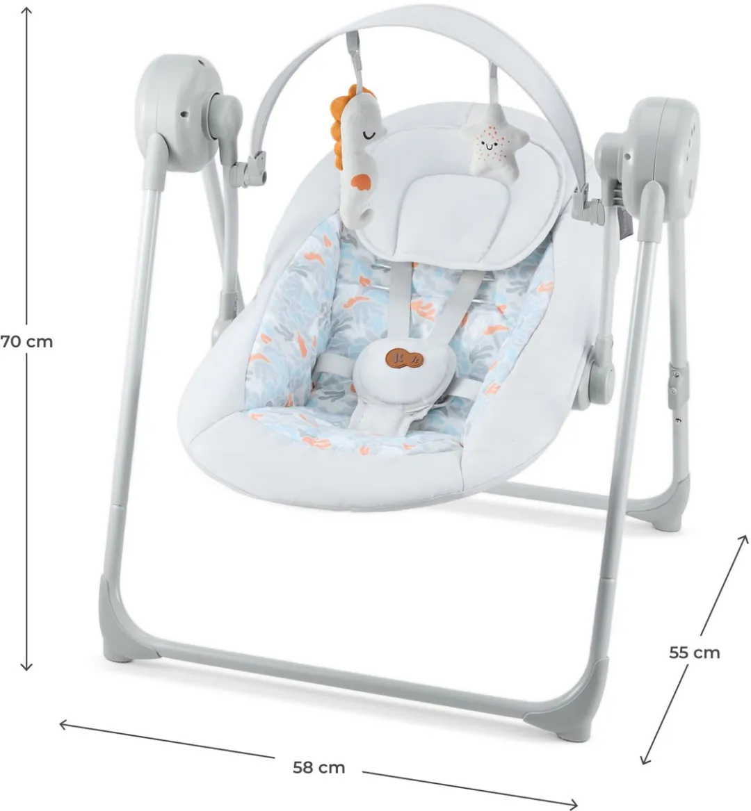 KinderKraft SWINGEE Elektrische Babyschommel Grijs