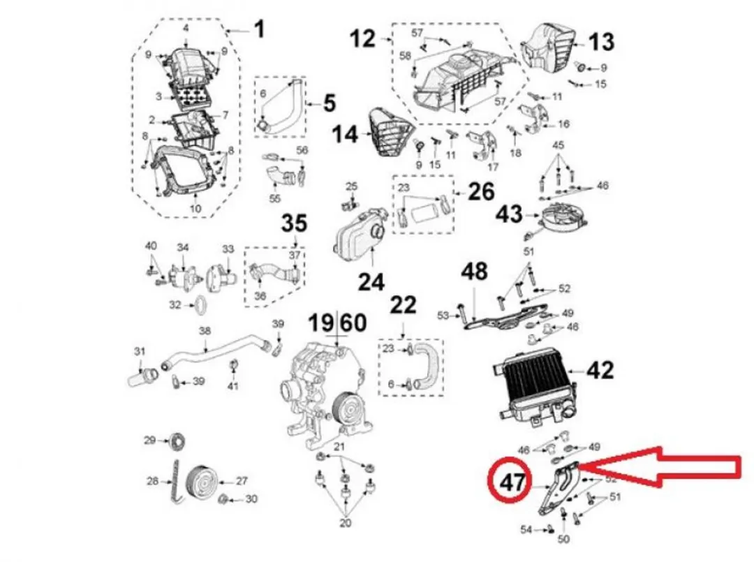 Peugeot Patte G Radiateur Auxiliaire 771242
