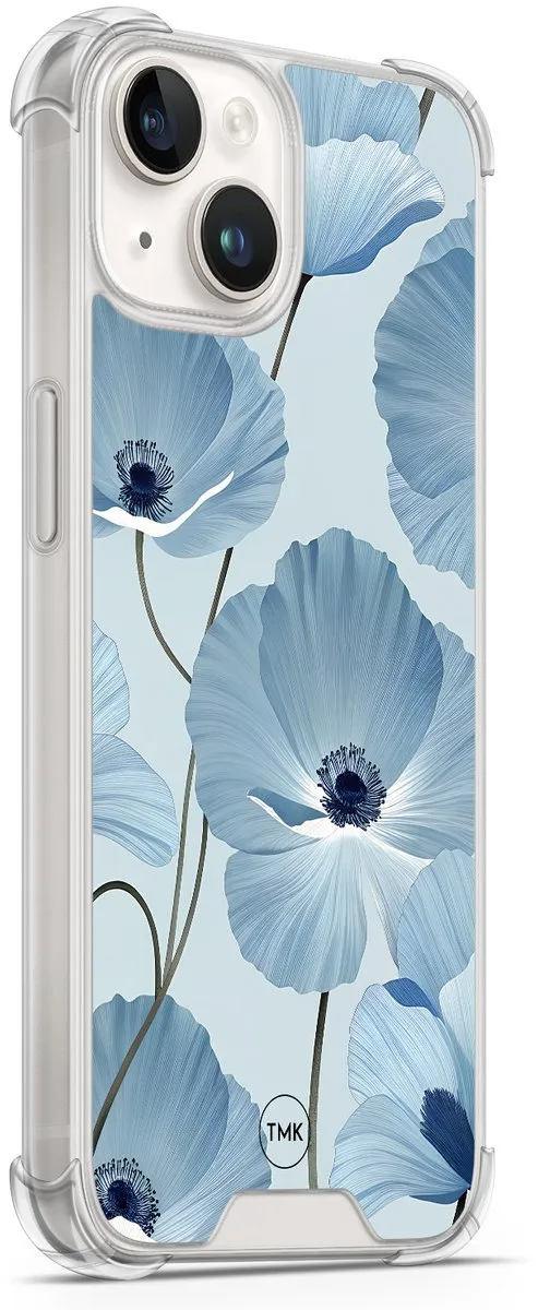 Casevibes iPhone 14 Shockproof Hoesje A/i14/S/024 - Blauw Bloemenveld