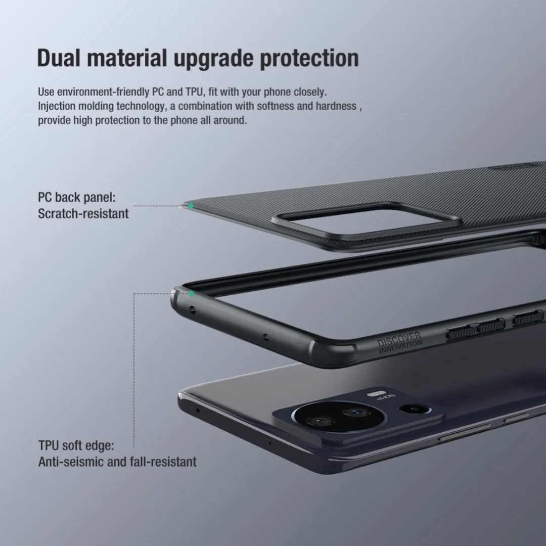 Nillkin Super Frosted Shield Xiaomi 13 Lite Hoesje - Blauw SH00064429 - afbeelding 6 van 6
