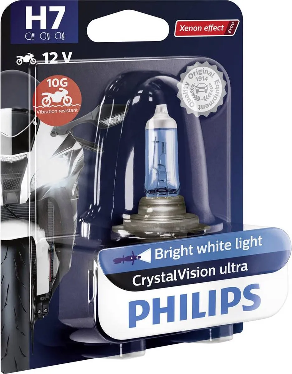 Philips Motorlamp H7 Crystalvision 12V/55W Wit