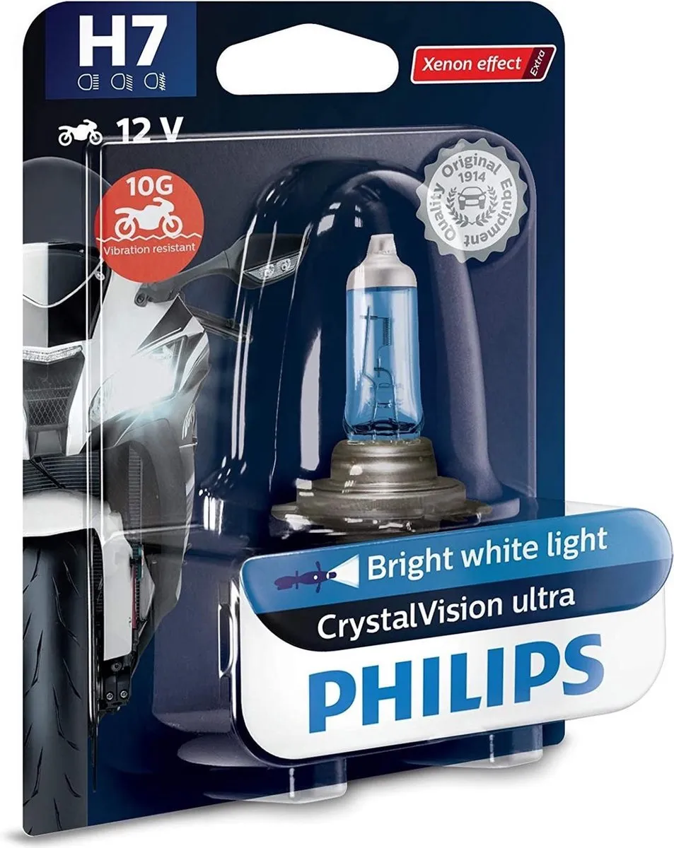 Philips Motorlamp H7 Crystalvision 12V/55W Wit