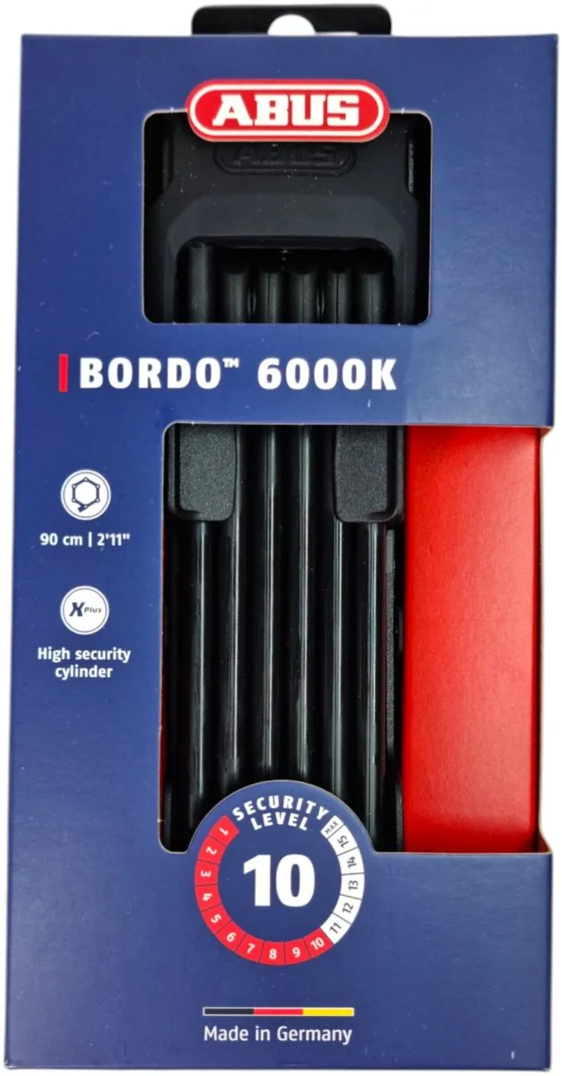 ABUS Bordo XPlus 6000K Vouwslot 90cm - Zwart