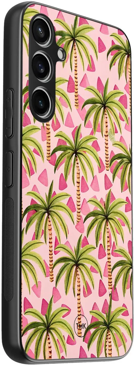 Casevibes S/S23FE/B/018 Hoesje Samsung Galaxy S23 FE - Roze Palmbomen
