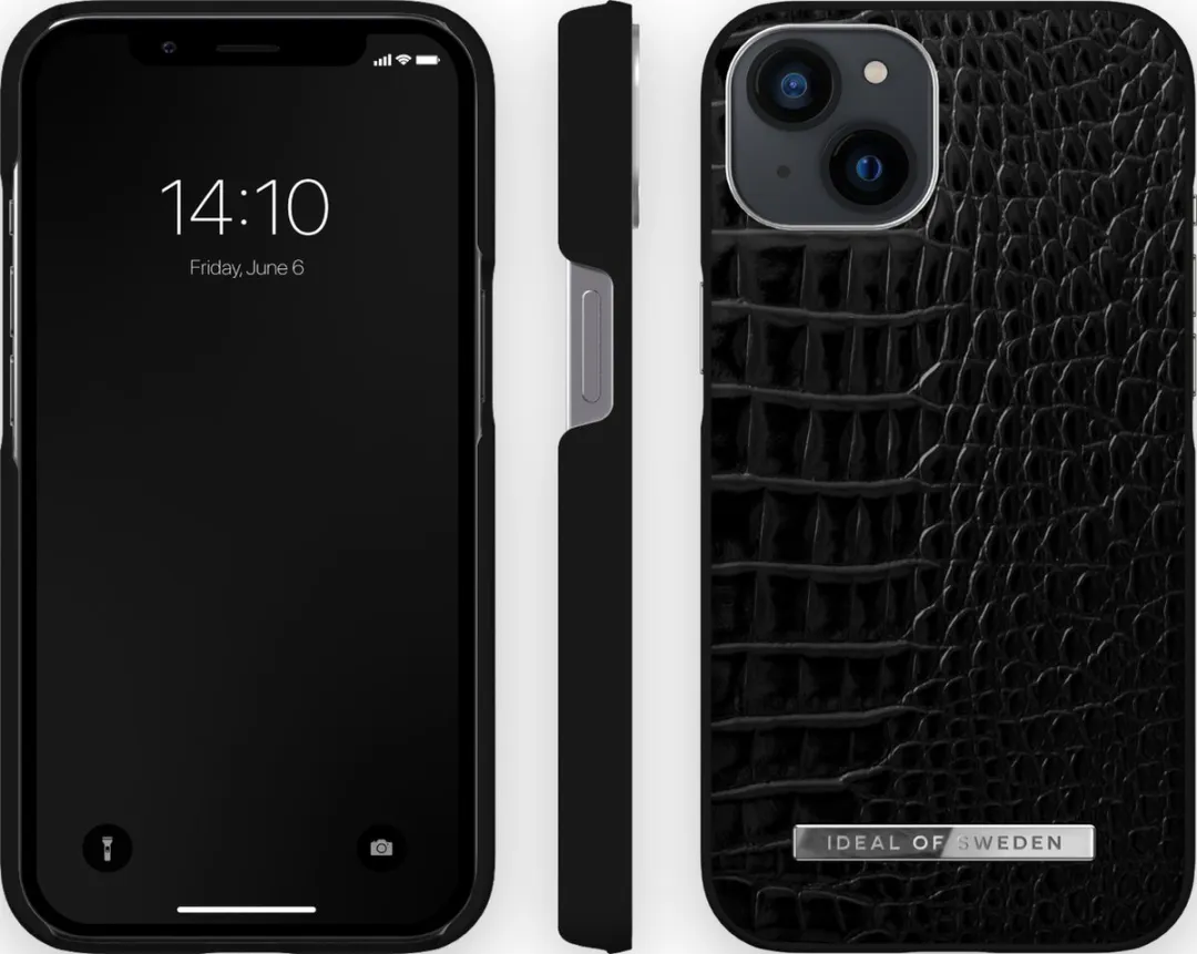 iDeal of Sweden Atelier Case iPhone 13 Neo Noir Croco Silver - IDACSS22-I2161-306