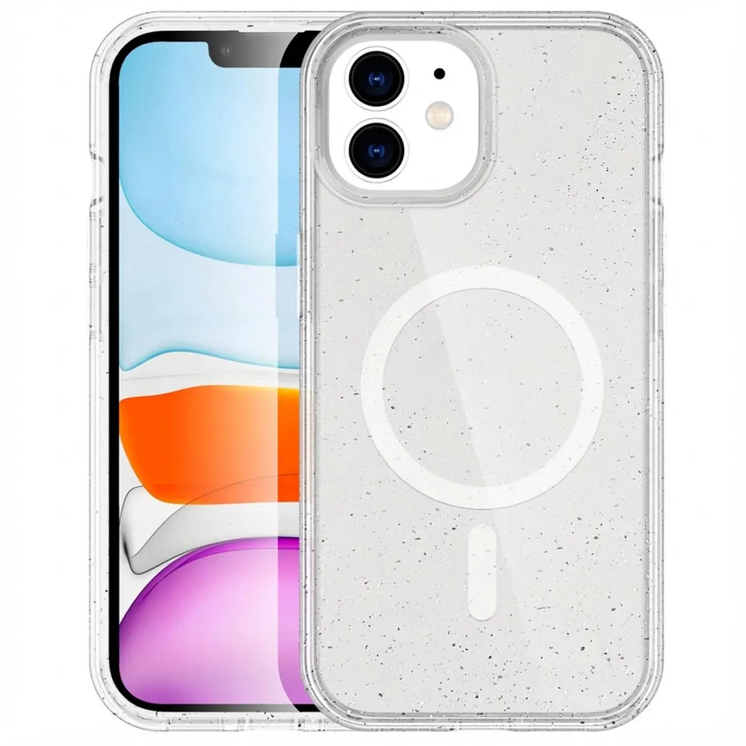 Imoshion Hoesje iPhone 12 Pro/12 Sparkle Glitter Transparant - MagSafe