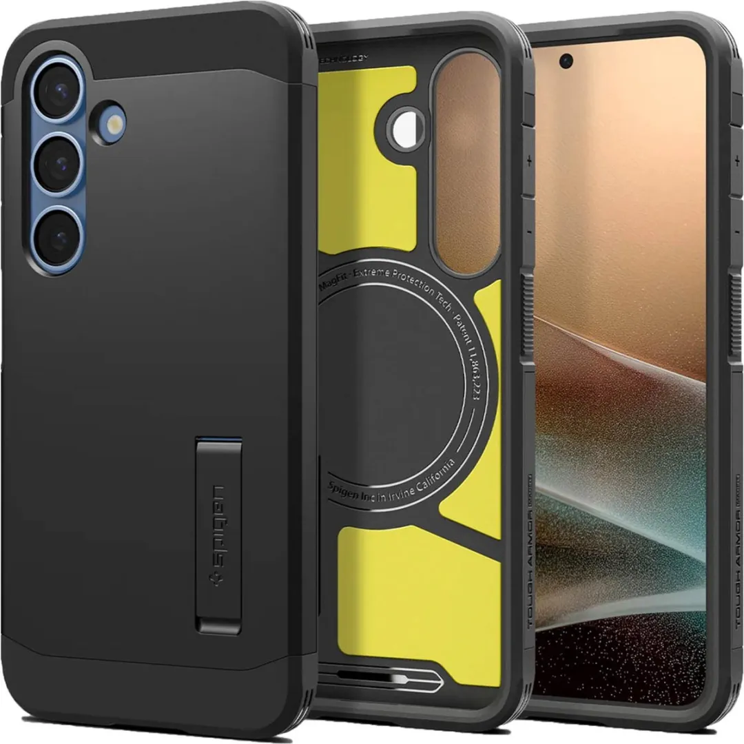 Spigen Tough Armor MagFit ACS09008 Hoesje - Samsung Galaxy S25 - Zwart