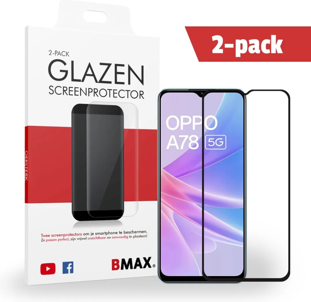 BMAX Oppo A78 Full Cover Glas Screenprotector