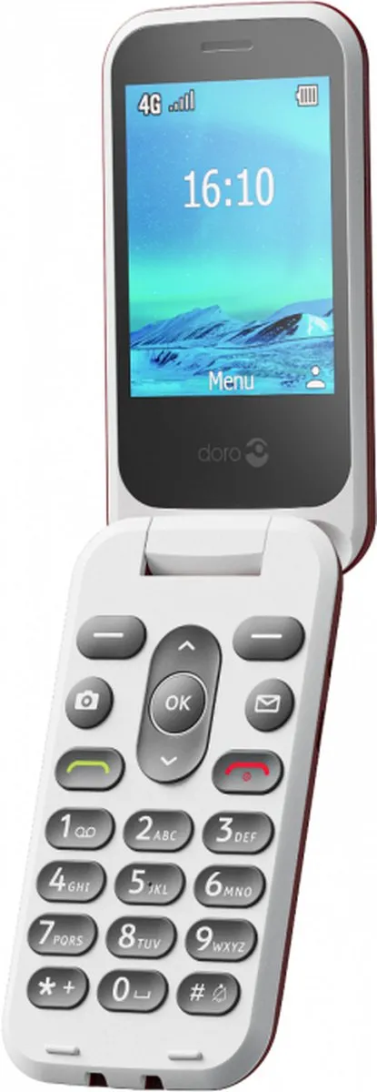 Doro 2820 Senioren Klaptelefoon - 4G - Rood/Wit