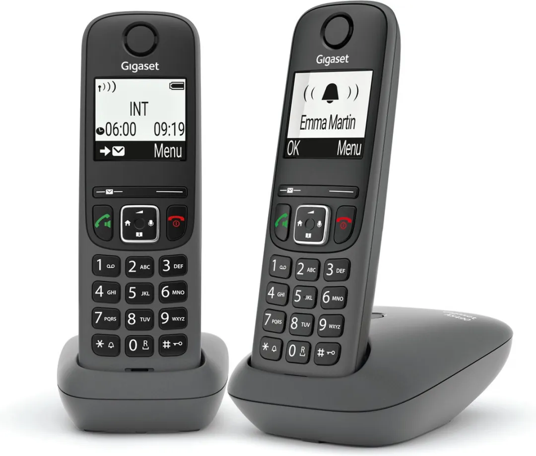 Gigaset AS490DUO Analoge/DECT Telefoon - 2 Handsets - Zwart