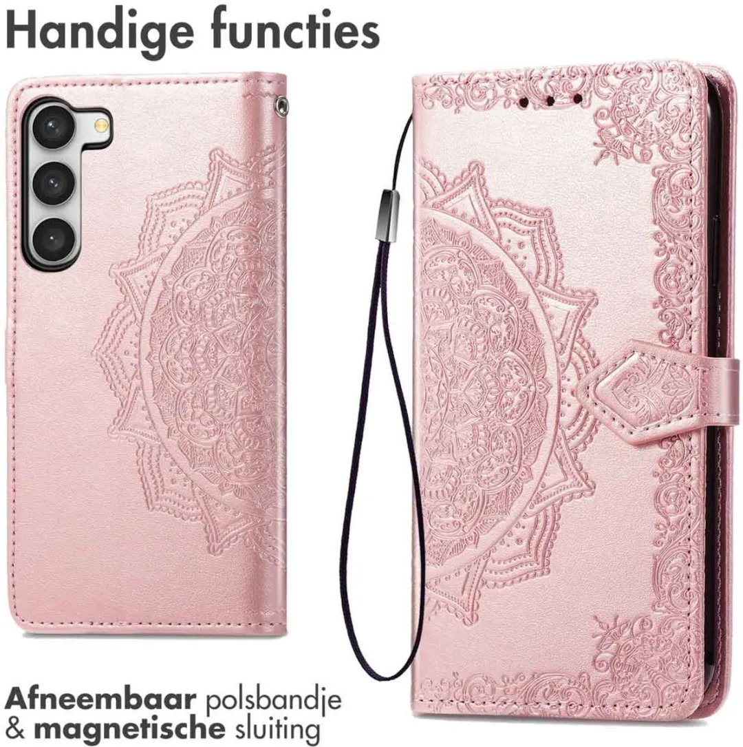 Imoshion Hoesje Samsung Galaxy S23 Mandala Bookcase Rosé Goud