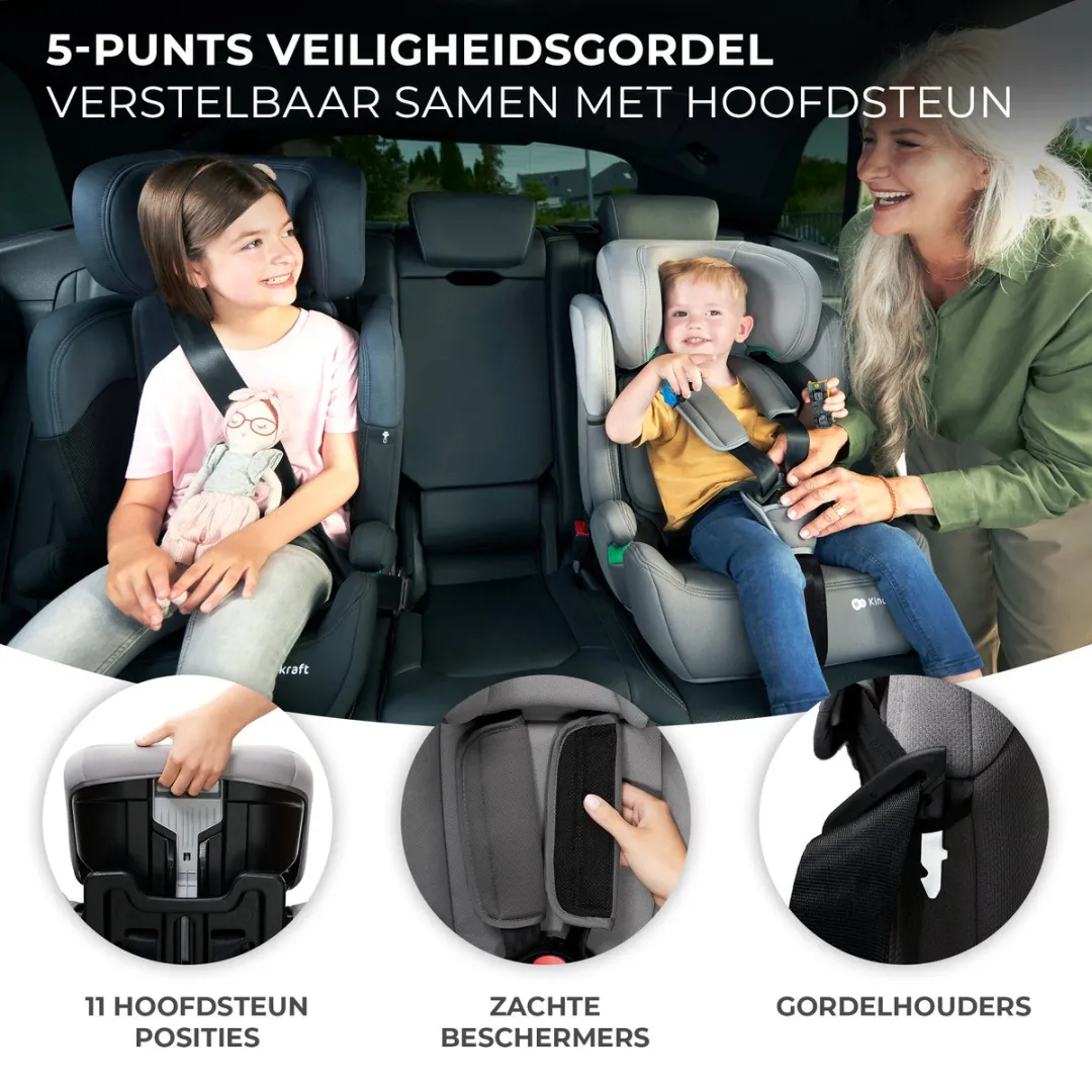 KinderKraft COMFORT UP I-SIZE Autostoel 9-36kg - 76-150cm - Zwart