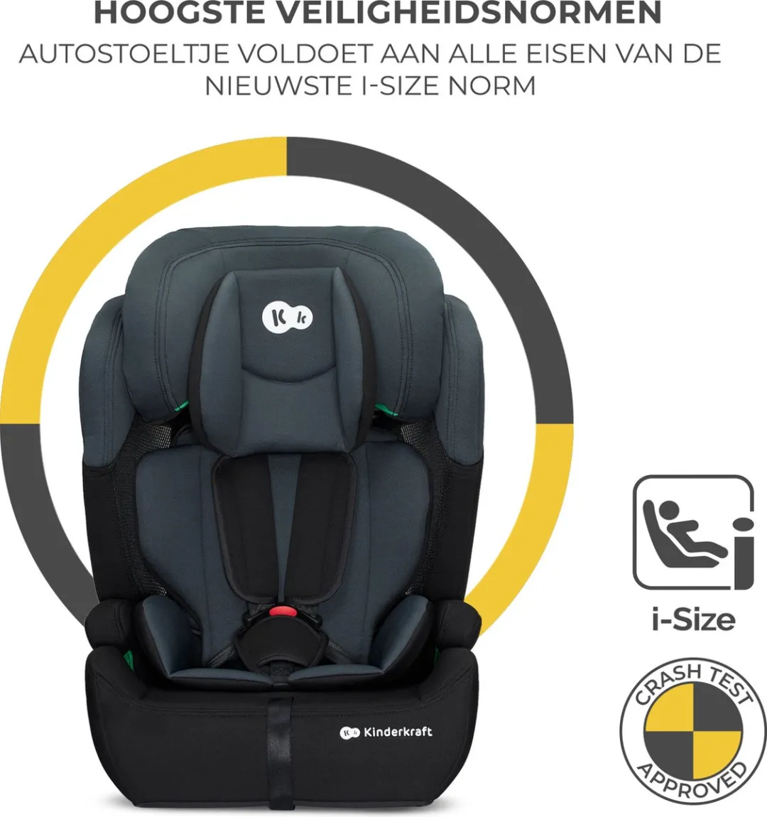 KinderKraft COMFORT UP I-SIZE Autostoel 9-36kg - 76-150cm - Zwart