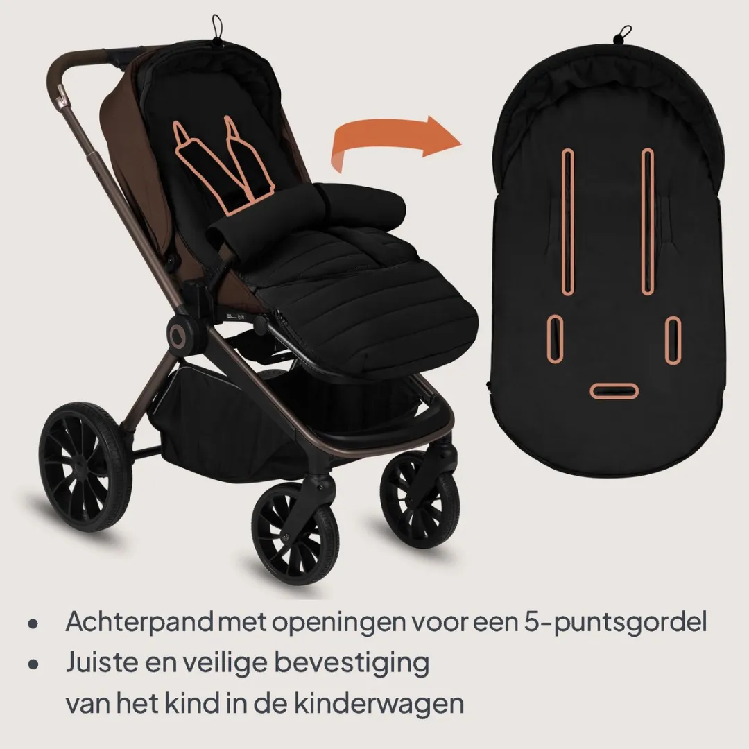 Lionelo Oli Universele Voetenzak Kinderwagen 101x45cm - Bruin - afbeelding 6 van 6