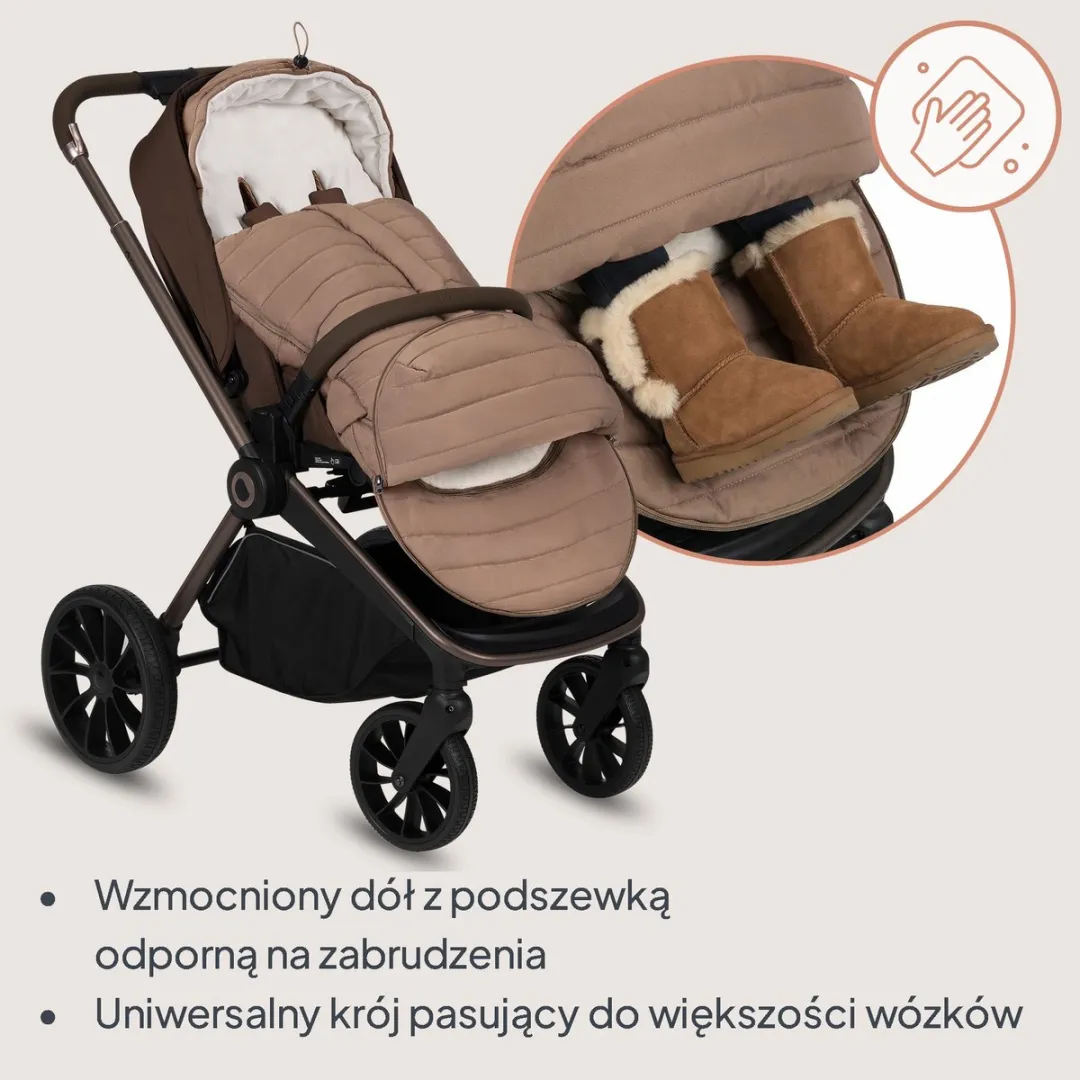 Lionelo Oli Universele Voetenzak Kinderwagen 101x45cm - Bruin