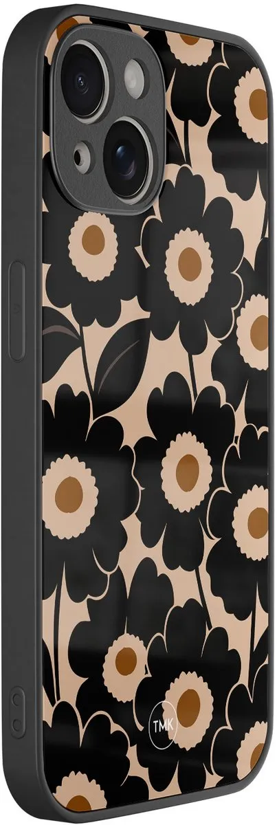 Casevibes iPhone 13 Bloom Luxe Hoesje - Zwart
