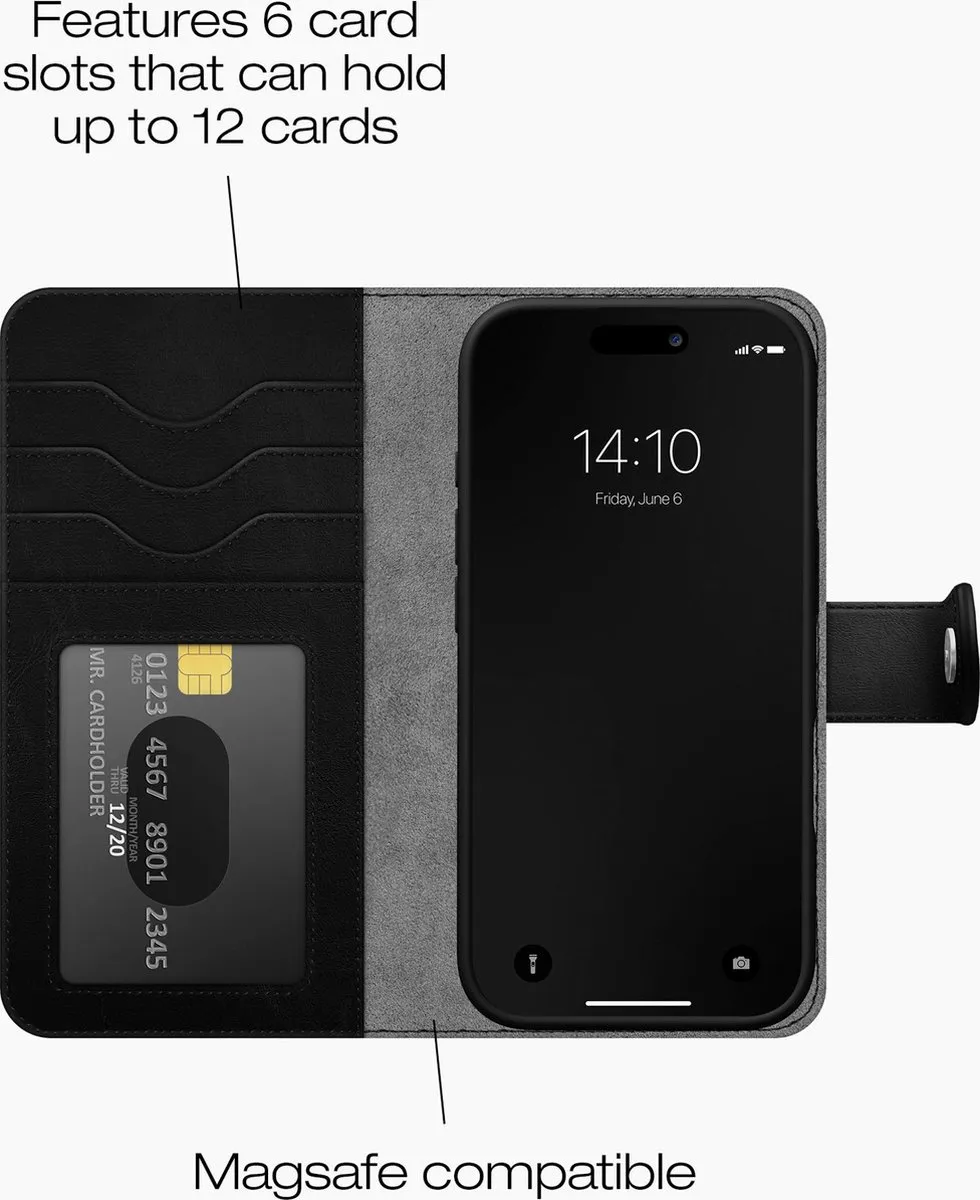 iDeal of Sweden Magnet Wallet+ MagSafe Black - iPhone 16 Pro Max