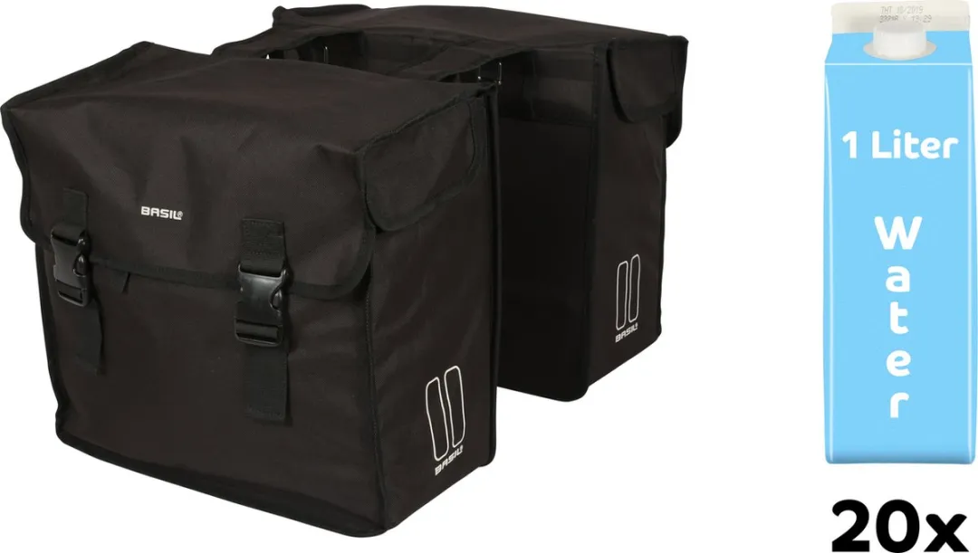 Basil Mara XXL Dubbele Fietstas 47L - Zwart