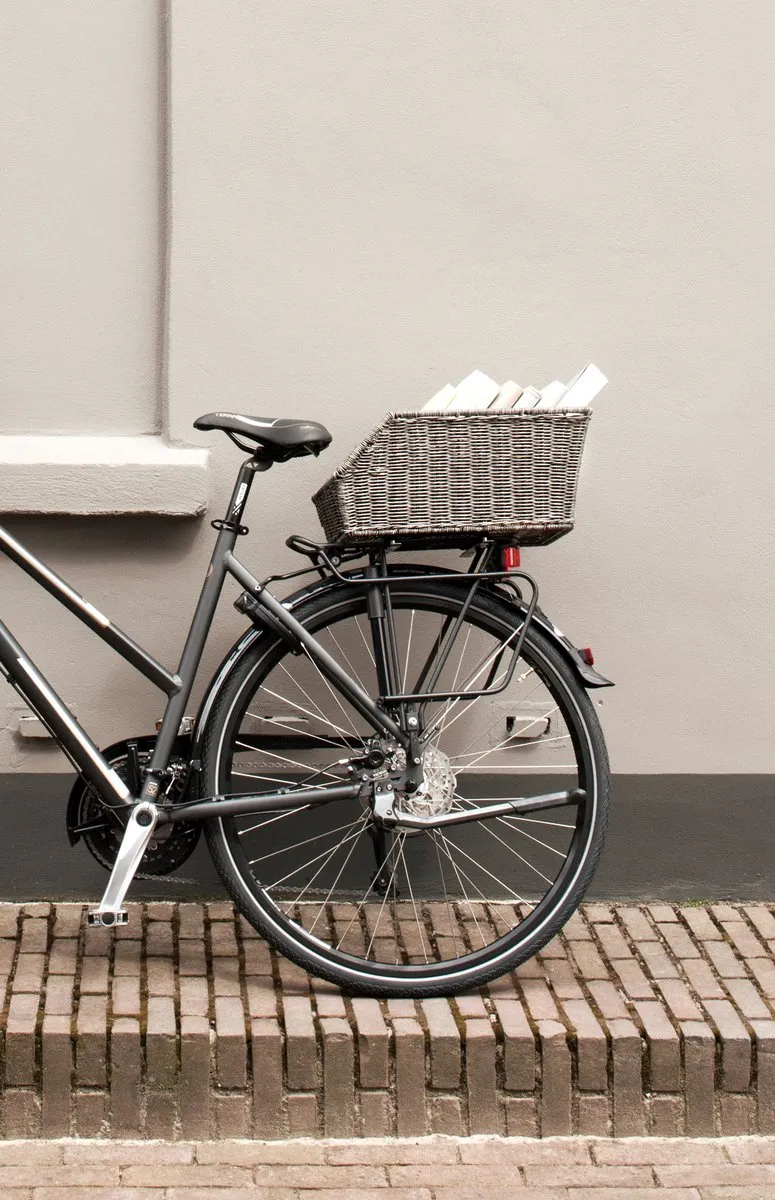 Basil Cento Rattan Look Fietsmand Achter - Bruin