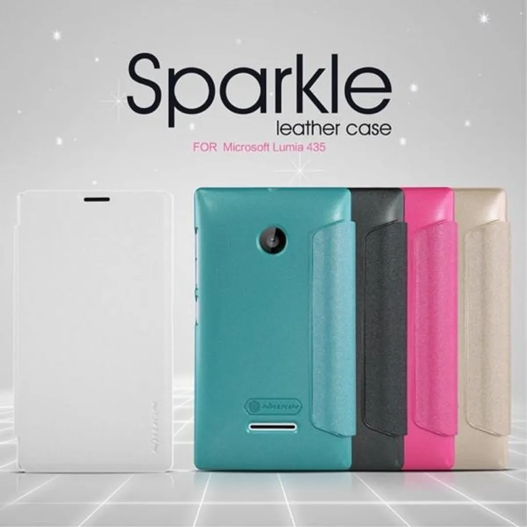 Nillkin Leather Case Microsoft Lumia 435 Sparkle Series - Zwart - afbeelding 5 van 6