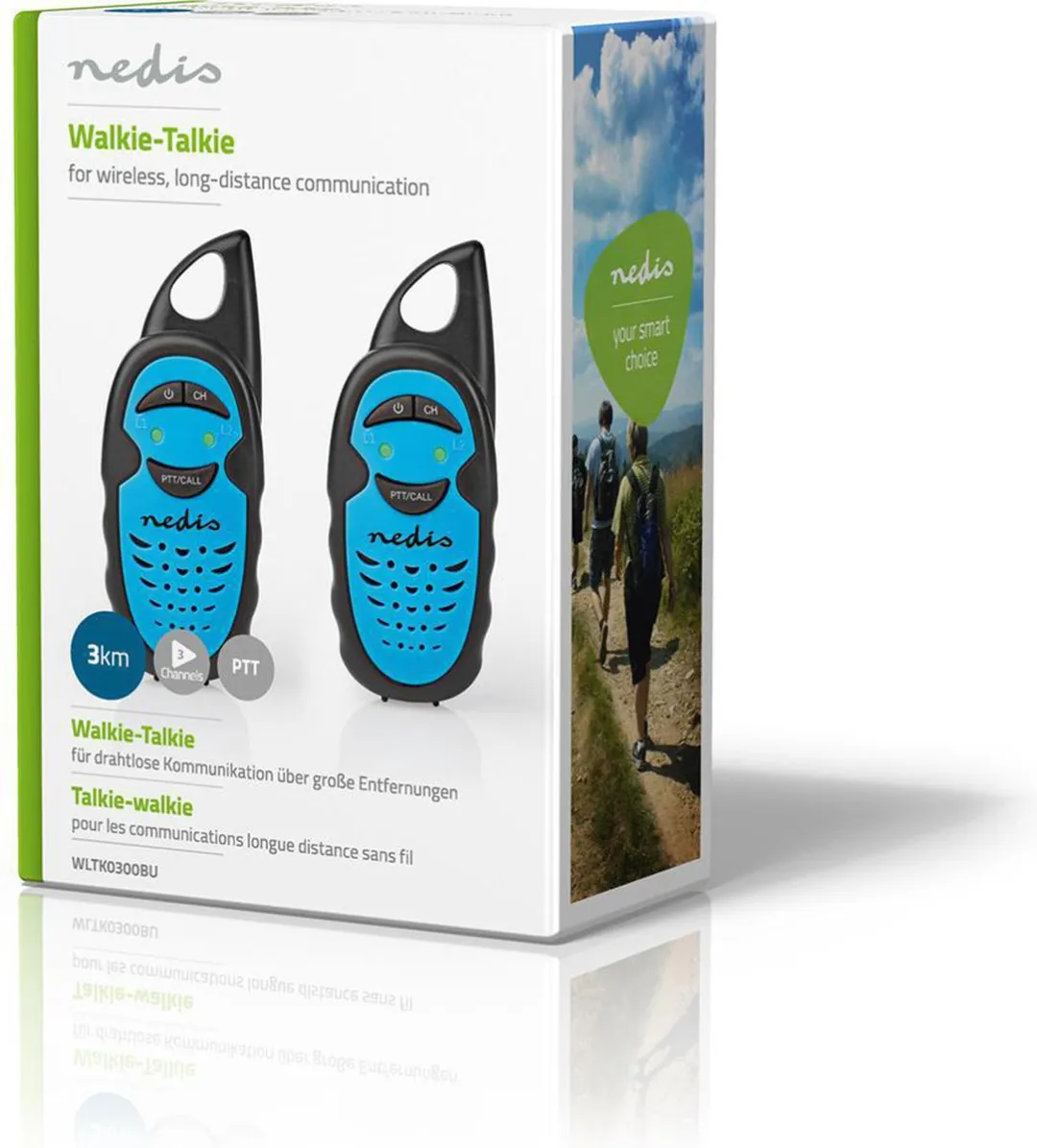 Nedis WLTK0300BU Walkie Talkie - 2 Stuks - Blauw/Zwart - afbeelding 6 van 6