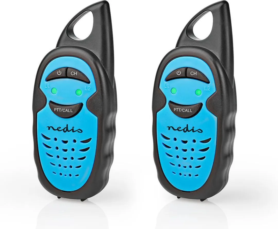 Nedis WLTK0300BU Walkie Talkie - 2 Stuks - Blauw/Zwart