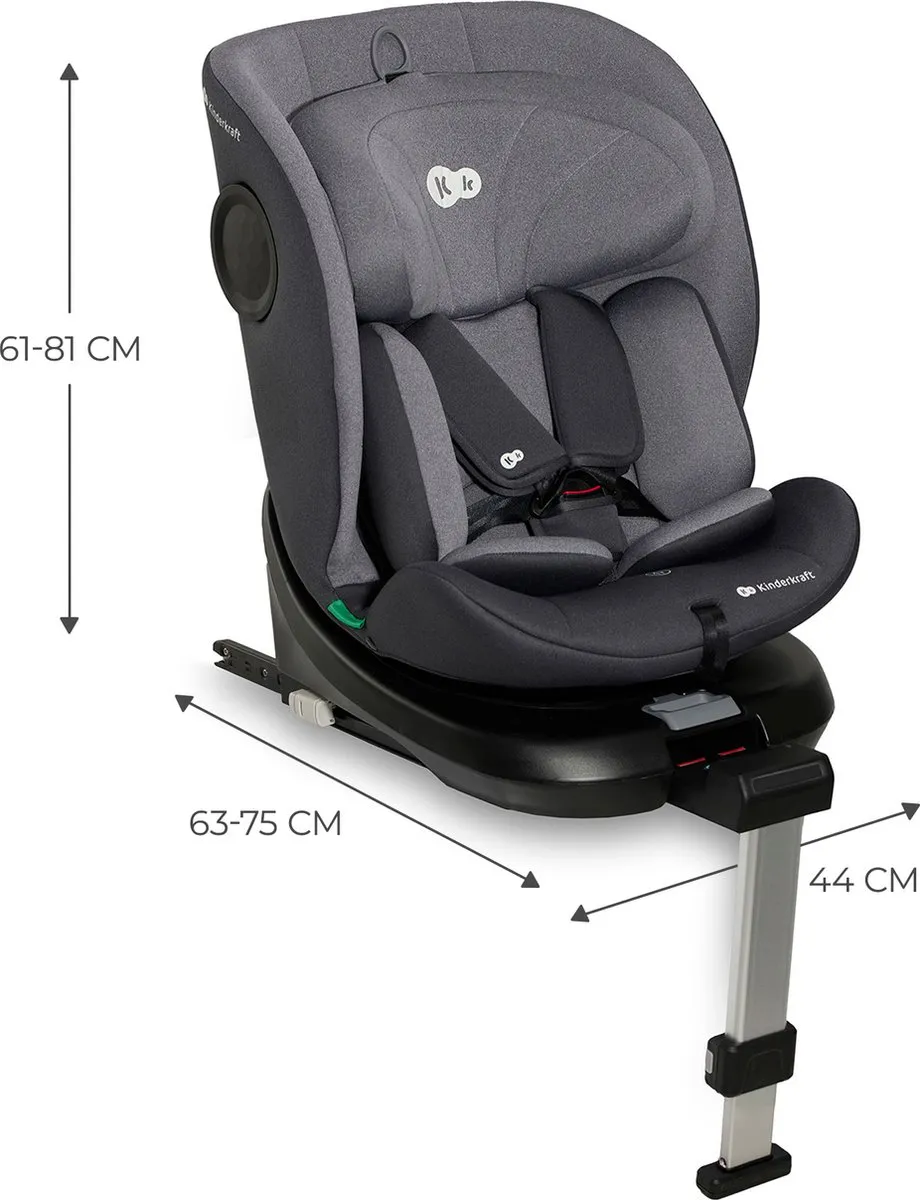 KinderKraft I-360 I-SIZE Autostoel 40-150cm - Grijs