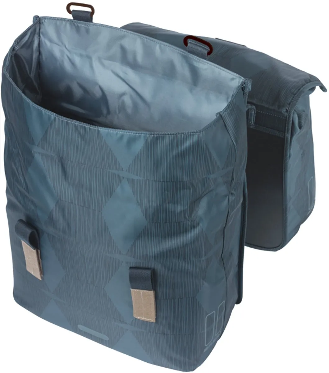 Basil Elegance Dubbele Fietstas 40L - Estate Blue - Waterafstotend
