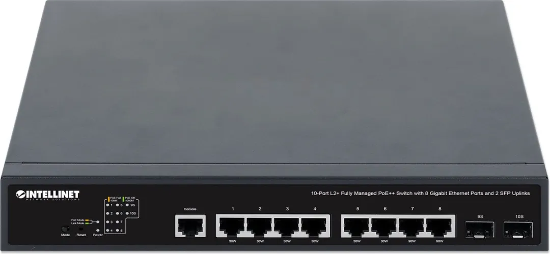 Intellinet 562003 Managed Switch 8x PoE Gigabit - 2x SFP - 242W