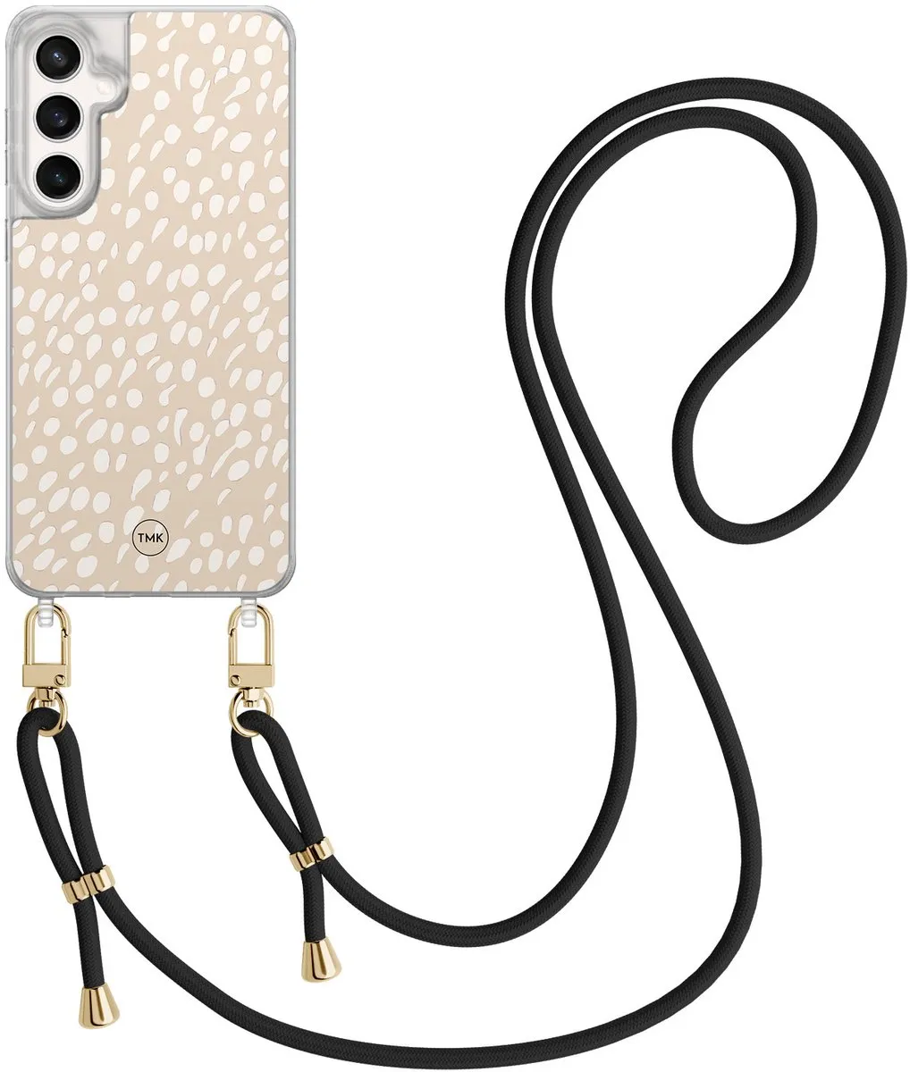 Casevibes S24 FE Telefoonhoesje - Beige Crossbody - Sand Dots CV/S/S24FE/C/022