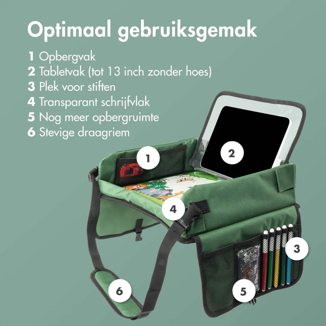 Imoshion Reistafel Groen - Tekentafel met Tablethouder 2 Kleurplaten