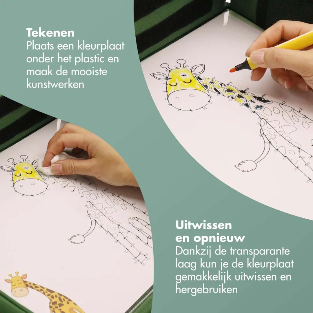 Imoshion Reistafel Groen - Tekentafel met Tablethouder 2 Kleurplaten