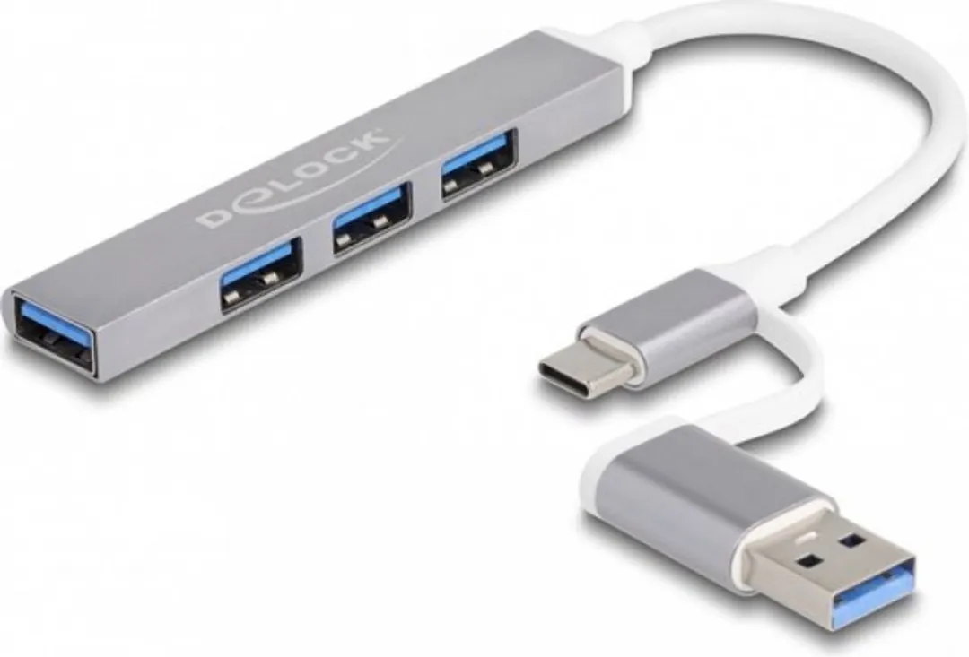 Delock 64214 USB 3.2 Hub Type-A + Type-C 5000 Mbit/s