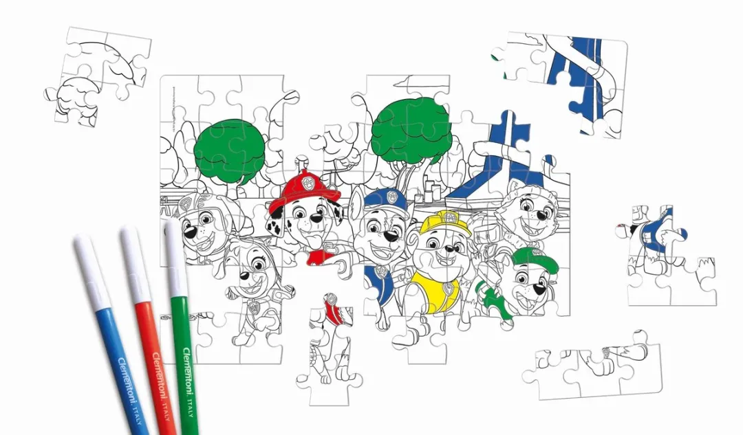 Paw Patrol Puzzel & Kleur 60 Stuks - Multicolor