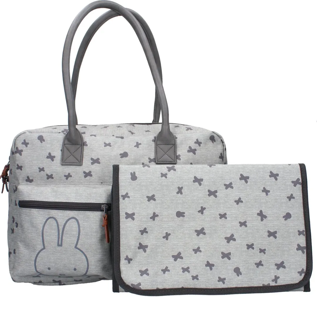 Nijntje Miffy Chase Your Dreams Luiertas - Lichtgrijs 40x28x16cm